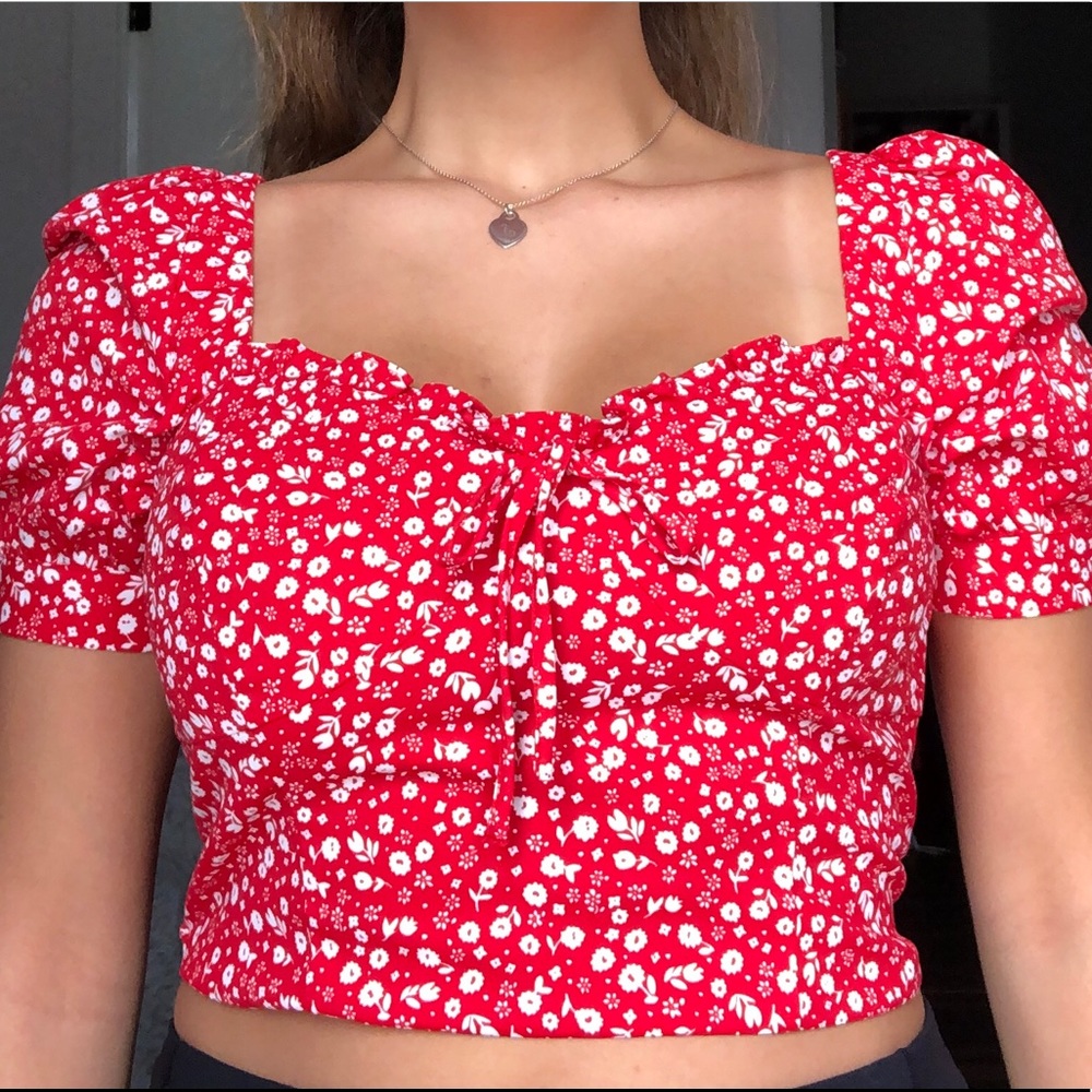Bardot cropped blouse